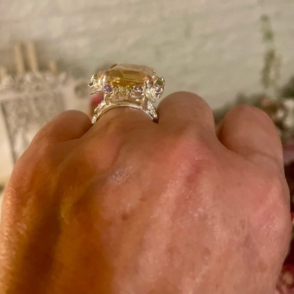 Citrine and gemstone ring - Picture 6 of 16